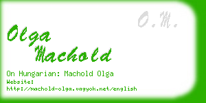 olga machold business card